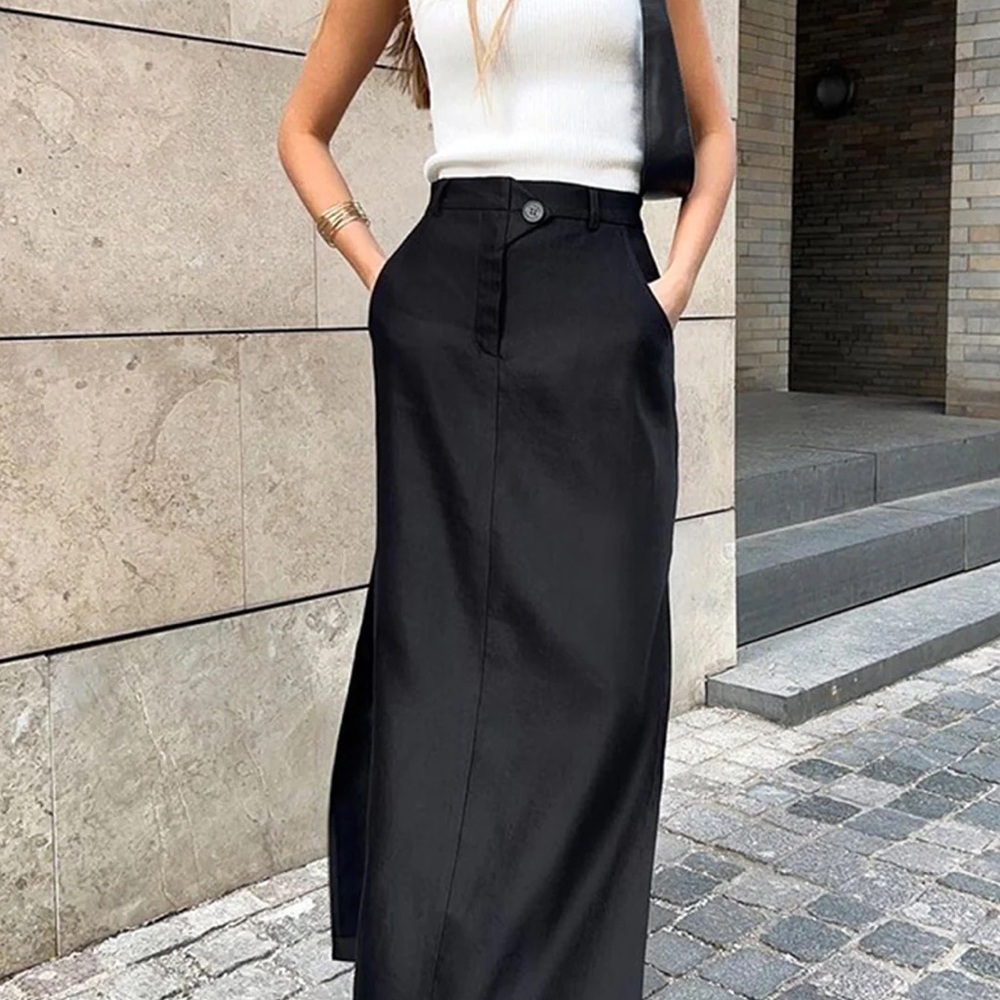 Commense Basic Buttoned Maxi Skirt - image 6